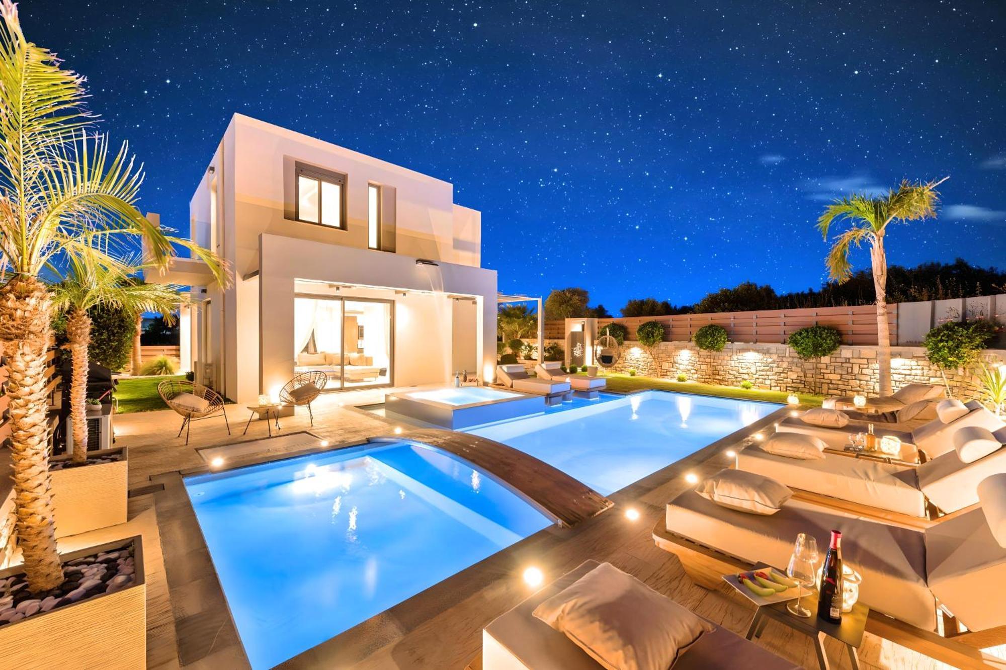 Minoas Villas Heated Pool Kournas ภายนอก รูปภาพ