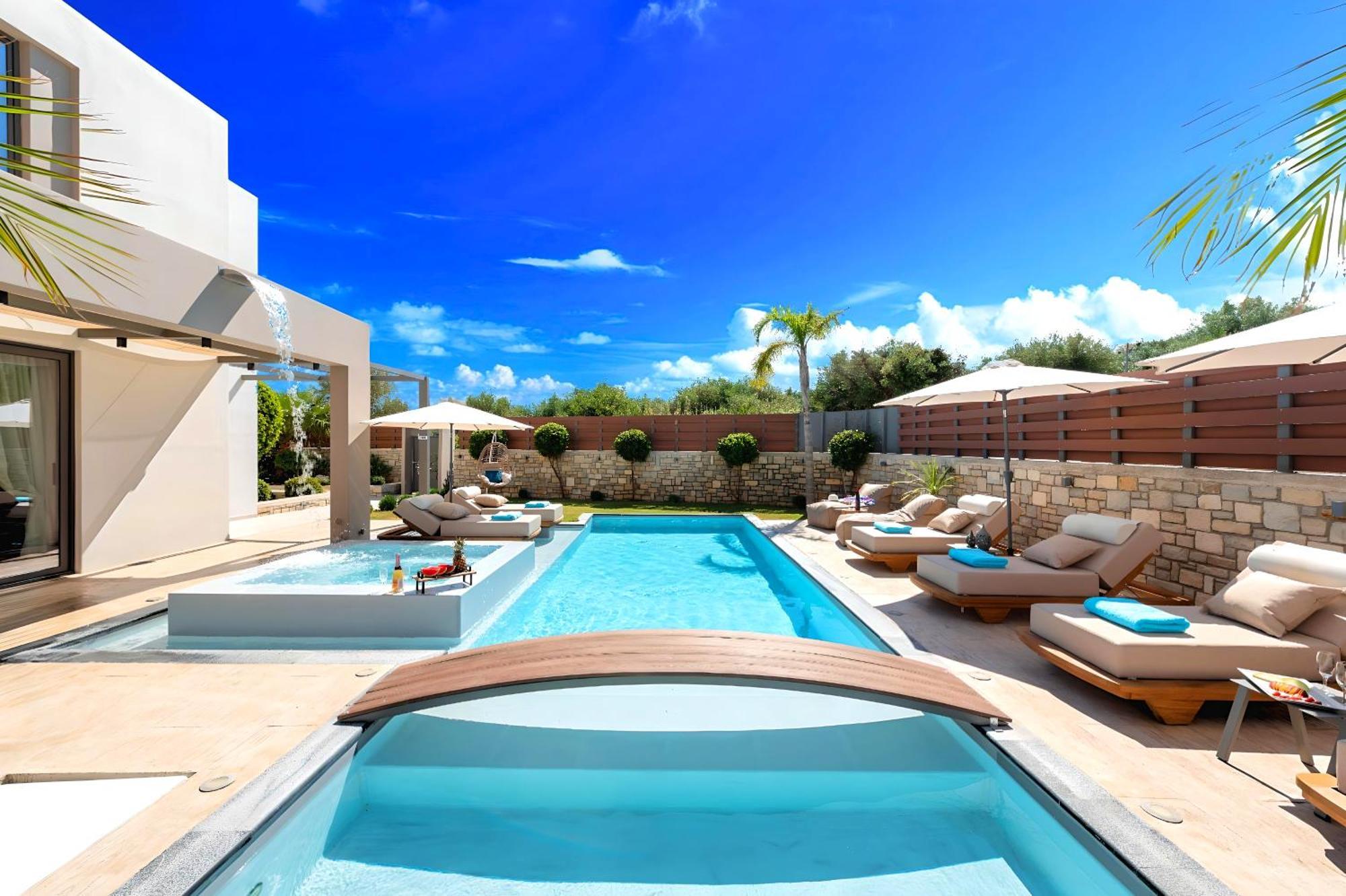 Minoas Villas Heated Pool Kournas ภายนอก รูปภาพ