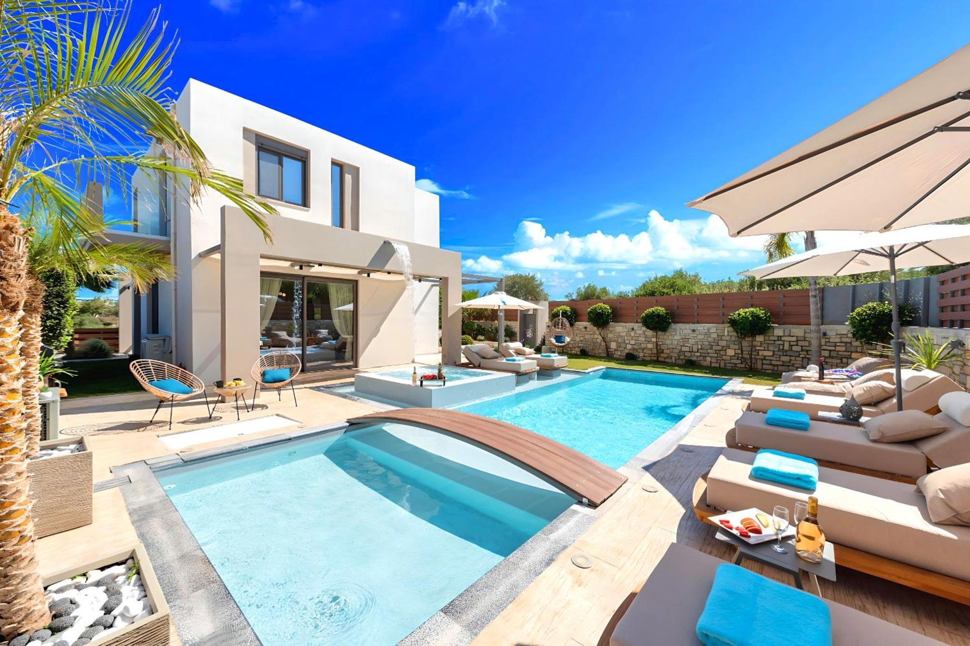 Minoas Villas Heated Pool Kournas ภายนอก รูปภาพ