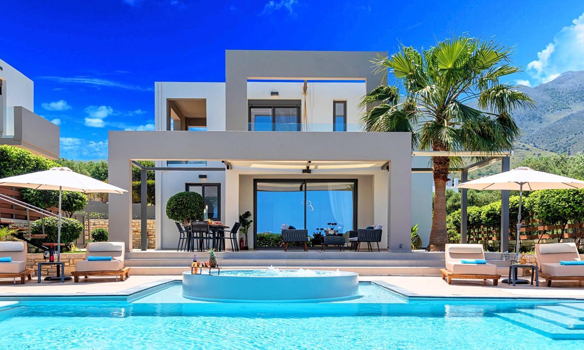Minoas Villas Heated Pool Kournas ภายนอก รูปภาพ